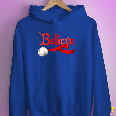 Believe Jingle Bell  Hoodie - Royal Blue